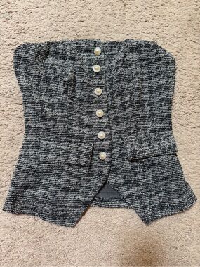 LG Black & White Tweed Top with Branded Tag